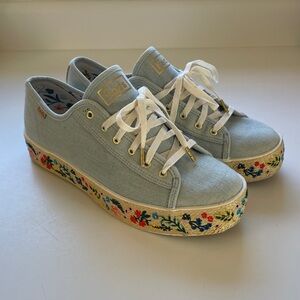 Keds x Rifle Paper Co Floral Embroidered Triple Kick Sneakers
